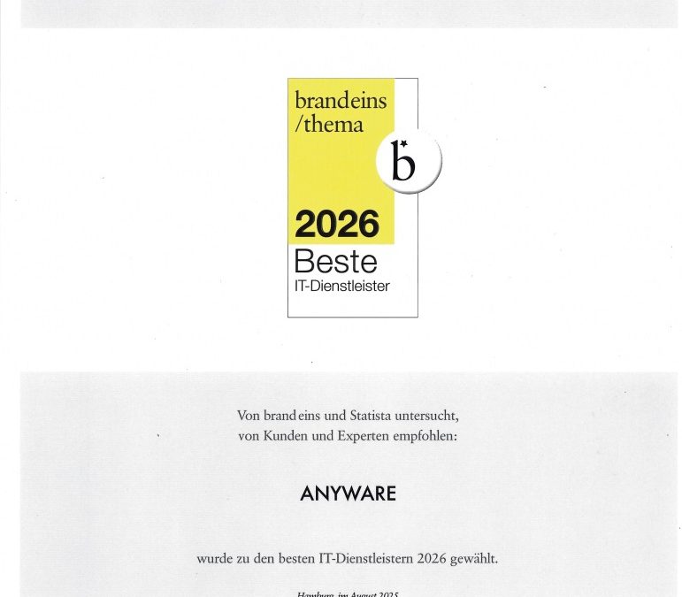 anyWARE erneut unter den besten IT-Dienstleistern Deutschlands 2026 Was die Auszeichnung für unsere Kunden bedeutet